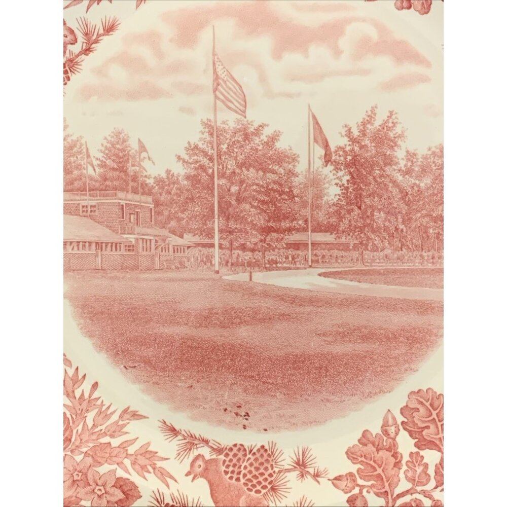 Wedgwood Pink St. Paul’s School Lower Grounds Dinner Plate 1928 10 3/8” - Picture 2 of 6